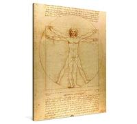 PICANOVA - Leonardo da Vinci - Homme de Vitruve 75x100cm - Photo sur Toile - Impression sur Toile Haut de Gamme - Image sur Toile pour Décoration Murale Moderne - La Collection Art Classique