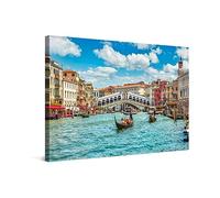 PICANOVA - Photo sur Toile 60x40cm Pont du Rialto Venise - Impression sur Toile Haut de Gamme - Image sur Toile pour Décoration Murale Moderne