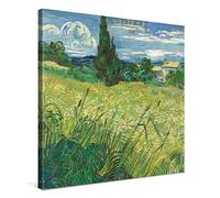 PICANOVA - Vincent Van Gogh Champ Vert 80x80cm - Photo sur Toile - Impression sur Toile Haut de Gamme - Image sur Toile pour Décoration Murale Moderne