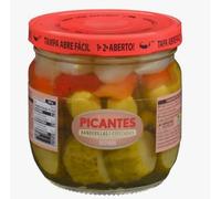 Picantes Légumes Marinés en Bocal, Mélange de Cornichons et Légumes Colorés, 345g PACK6, Catégorie Extra, Produit d'Espagne, 6 Pièces