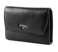 PICARD Porte-monnaie noir en cuir pour femme - Flap Wallet 80561