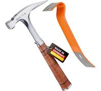 PICARD marteau de charpentier, surface striée, no. 790 ½ + Pied-de-biche BlackGiant® + Sticker | Marteau charpentier professionnel 800 g | Tout acier | Magnet porte-clou | Hammer | Avec arrache clou