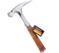 PICARD Marteau de charpentier, version légère, no. 790 1/2 striée | Outil tout acier avec porte-clou magnétique | Marteau couvreur & coffreur professionnel avec poignée cuir