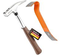 PICARD Marteau de couvreur n° 298 + Mini BlackGiant® + autocollant | Poids de la tête 600 g | Bande lisse | Support magnétique à clous | Protection contre la corrosion | Manche tubulaire en acier au
