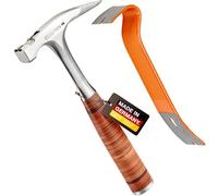PICARD Marteau de couvreur n° 790 ½ + Mini BlackGiant® + autocollant | Poids total 800 g | Bande lisse | Support magnétique à clous | Protection contre la corrosion | Manche tout en acier avec poignée