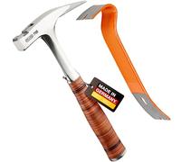 PICARD Marteau de couvreur n° 790 + Mini BlackGiant® + autocollant | Poids total 950 g | Bande lisse | Support magnétique à clous | Protection contre la corrosion | Manche en acier avec poignée en
