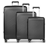 Picard Vienna 4 roulettes Set de valises 3 pièces avec soufflet d'extension noir