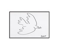 Picasso - Impression sur toile minimaliste - Motif colombe de la paix - 40 x 60 cm