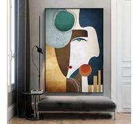 Picasso impressionniste couleur ligne femme Art toile peinture abstrait imprime mur Art photo pour salon décor à la maison 75x110cm/30x43in Avec Cadre