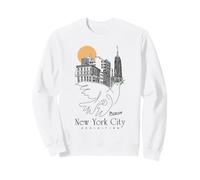Picasso Peace Dove New York Skyline Dessin d'art Paysage Urbain Sweatshirt
