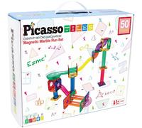 PicassoTiles Jeu de construction Circuit à billes PTG50 – 50 pièces multicolore pour enfants