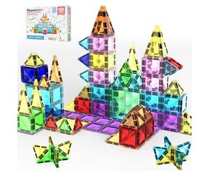 PicassoTiles 100 Pcs Bloc de Construction Magnétique Mini Série Diamant Taille Voyage on-The-Go Aimant Construction Jouet Ensemble STEM Learning Kit Jeu Éducatif Développement