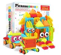 PicassoTiles PTB120 120 pièces Forme de soies 3D Blocs de Construction tuiles Construction Jouet Ensemble d'apprentissage Jeu de Jeu STEM Jouet Ensemble Kit éducatif Enfant Branin développement