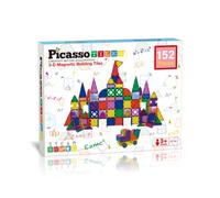 PicassoTiles – Jeu de construction magnétique PT152 – 152 pièces, miroir, multicolore pour enfants