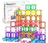 PicassoTiles 42 pièces Ensemble de Blocs de Construction magnétiques Planches de Jeu tuiles magnétiques Construction Jouet Kit éducatif tuiles aimants ingénierie STEM Learning Playset, 3 et Plus