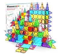 PicassoTiles 60 pièces Bloc de Construction magnétique Mini série de Diamants Taille de Voyage Ensemble de Jouets de Construction Aimant sur Le Pouce Kit d'apprentissage STEM Kit de Jeu