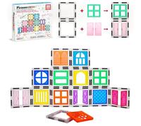 PicassoTiles Blocs magnétiques à Clipser pour fenêtres et Portes, Carreaux magnétiques, Blocs de Construction, Jouets éducatifs, kit éducatif, kit éducatif, Bloc d'empilage pour garçons et Filles