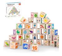 PicassoTiles Cube magnétique de construction - Centre d'activité sensorielle - 216 motifs - Jouet d'éducation précoce - Forme de lettres de l'alphabet et de chiffres - Blocs d'apprentissage STEAM