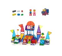 PicassoTiles Ensemble de 333 pièces de carreaux de briques magnétiques et de carreaux magnétiques, figurines d'action incluses, blocs de construction STEM, jouets éducatifs Montessori préscolaire pour