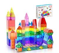 PicassoTiles Ensemble de 60 pièces 60 pièces tuiles de Construction aimantées Blocs de Construction 3D magnétiques clairs Planches de Jeu de Construction - la créativité au-delà de l'imagination,