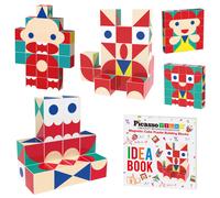 PICASSOTILES INFINITE MAGNETIQUE PUBLITE MAGIC CUBE Easy-Connect Brain Teaser Toy Set Match Pattern Bloc correspondant Toys IDEA Book Free 150+ I