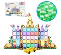 PicassoTiles Lot de 120 blocs de construction magnétiques - Mini taille Diamond Series - Jouets magnétiques - Taille de voyage - Jouet sensoriel - Cadeaux éducatifs - Kit d'apprentissage STEM PTM120