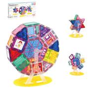 PicassoTiles Magnet Tile Building Blocks Ferris Wheel Amusement Rotating Playset Multi Structural Magnetic Tiles Toddlers Kids Educational STEM Learning Kit 3D Construction Block Toy Set Ages 3+ PT01