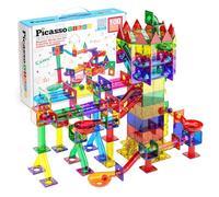 PicassoTiles Marble Run Lot de 100 Jouets magnétiques pour Enfants de 3, 4, 5, 6, 7, 8 Ans et Plus