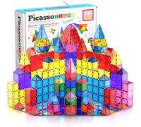 PicassoTiles PT100 Lot de 100 planches de jeu magnétiques pour tout-petits Blocs de construction STEM sensoriels créatifs pour enfants manipulables d'apprentissage préscolaire à partir de 3 ans