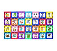 PicassoTiles PT56 Kit de construction magnétique avec tuiles et graphiques pédagogiques à clipser, kit d'apprentissage STEM, pour le développement du cerveau des enfants