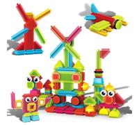 PicassoTiles PTB112 112 stuks Borstelvorm Blokken Bouwtegels Set Constructie Ler
