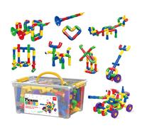 Picassotiles PTT136 136pcs tubulaires tubulaires et bec bravouez un bloc de construction de blocs ducatifs