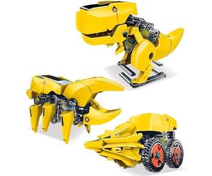 PicassoTiles STEM Kids - Robot Dinosaure à énergie Solaire - Jouet éducatif - Jouet de Construction Technique 3 en 1 - Transformation créative Unique - Énergie Solaire renouvelable