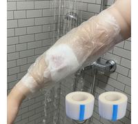 PICC Line Lot de 20 housses de douche jetables avec ruban adhésif, manchon de protection imperméable pour le bain, convient pour une circonférence de bras de 43,2 à 55,9 cm