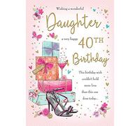 Piccadilly Carte d'anniversaire traditionnelle pour fille 40 ans 10 x 7 pouces