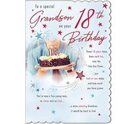 Piccadilly Carte d'anniversaire traditionnelle pour petit-fils 18 ans 9 x 15 cm