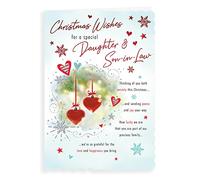 Piccadilly Carte de Noël avec photo Inscription Daughter & Son In Law- 22,9 x 15,2 cm