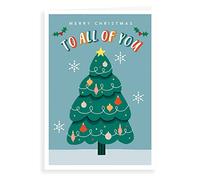 Piccadilly Carte de Noël moderne avec inscription « To All Of You » 17,8 x 12,7 cm