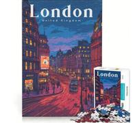 Piccadilly Circus Puzzle 1000 pièces | 38x52cm Jeu impossible amusant à faire à la maison pour un anniversaire Noël