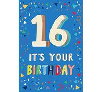 Piccadilly Greetings Carte d'anniversaire 16 ans pour garçon, env. 17,8 x 12,7 cm