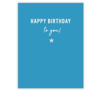 Piccadilly Greetings Carte d'anniversaire General Open - Carte d'anniversaire moderne - Motif Happy Birthday To You Bleu - 20,3 x 15,2 cm