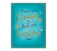Piccadilly Greetings Carte d'anniversaire moderne Cousin M - 20,3 x 15,2 cm