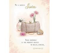 Piccadilly Greetings Carte d'anniversaire pour sœur - 20,3 x 15,2 cm