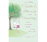Piccadilly Greetings Carte d'anniversaire pour une merveilleuse sœur et beau-frère - 22,9 x 15,2 cm