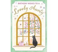 Piccadilly Greetings Carte d'anniversaire traditionnelle avec inscription Lovely Aunty - 17,8 x 12,7 cm