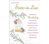 Piccadilly Greetings Carte d'anniversaire traditionnelle pour belle-sœur 22,9 x 15,2 cm