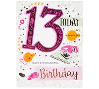 Piccadilly Greetings Carte d'anniversaire traditionnelle pour enfant 13 F - 20,3 x 15,2 cm