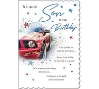 Piccadilly Greetings Carte d'anniversaire traditionnelle pour fils - 22,9 x 15,2 cm