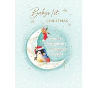 Piccadilly Greetings Carte de Noël 1er Noël pour bébé Motif pingouin 20,3 x 15,2 cm