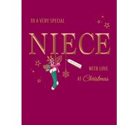 Piccadilly Greetings Carte de Noël classique, nièce spéciale, rose - 20,3 x 15,2 cm